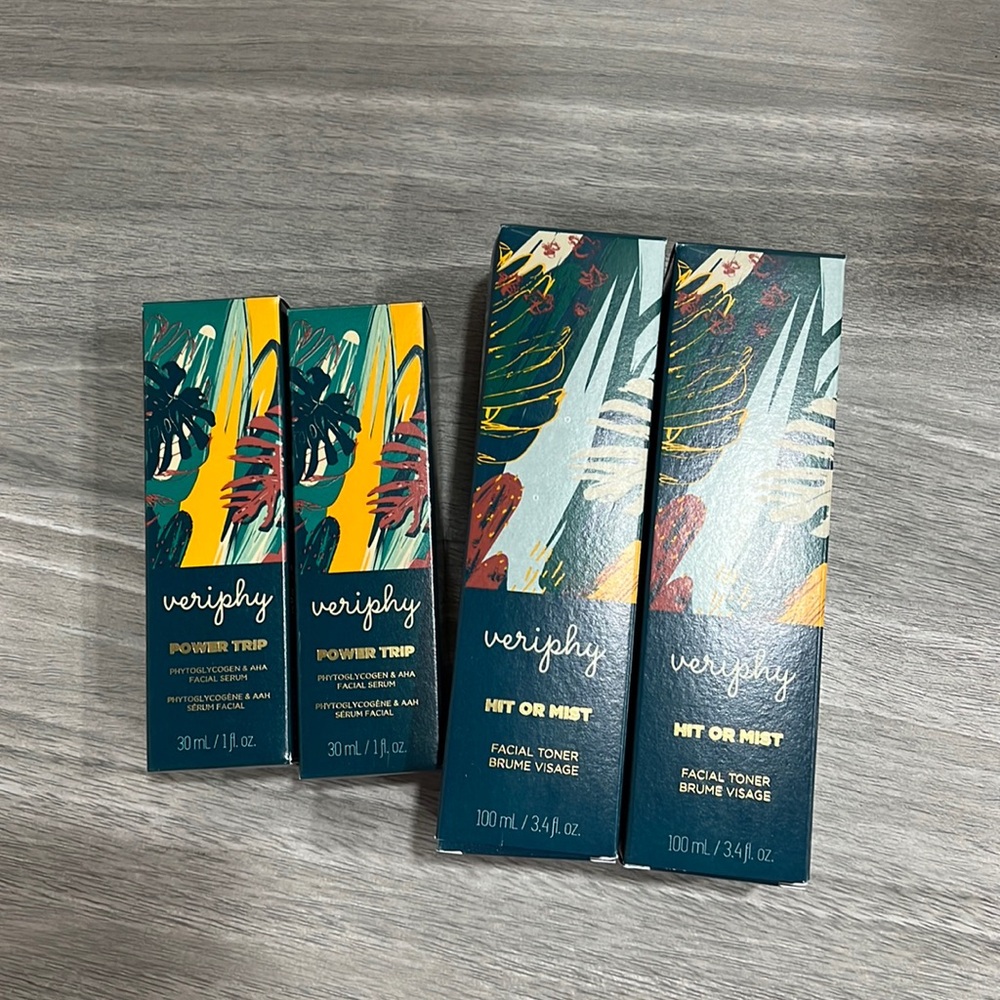 4 pc Veriphy Hit or Mist Facial Toner and moisturizer
